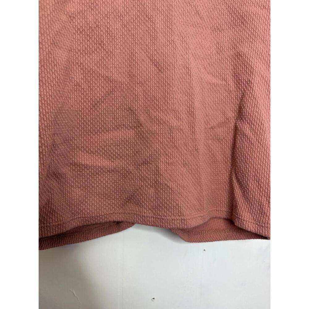 Free People Shirt Womens Medium Thermal Mesh Long Sleeve Ruched Ballet Rose - Picture 6 of 9